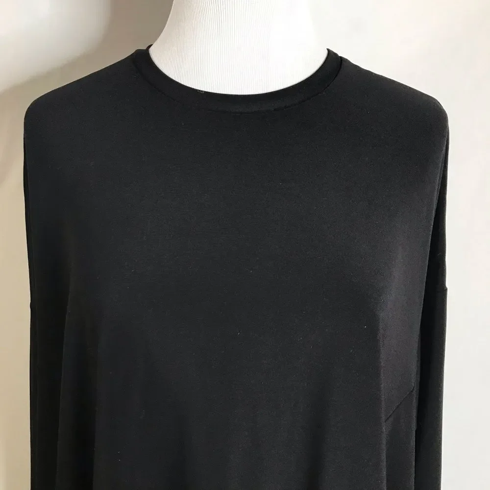 Show Me Your MuMu Will Long Sleeve Tunic Top Black XS Oversized